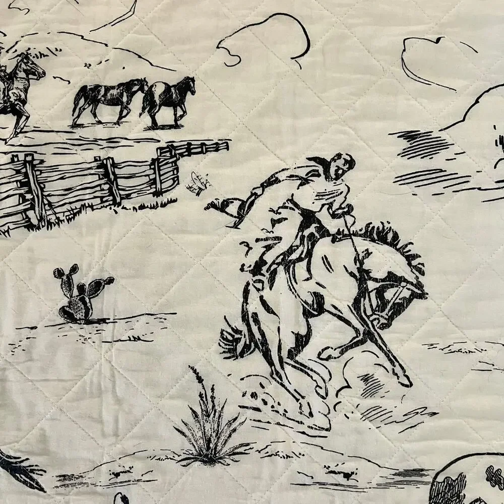 Paseo Road Ranch Life Western Toile Sham Set 2 Standard 20x26 Cowboy Reversible